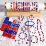2290PCS Patriotic Heishi Beads Bracelet Kit | Red White Blue Jewelry Making Supplies