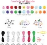 24 Color Pony Beads Friendship Bracelet Kit with Letter & Heart Beads for Jewelry Making - Image 3