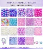 900PCS Mermaid Bracelet Making Kit with Ocean Pearl Shell & Butterfly Beads for Jewelry - Image 3