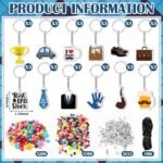 36 Set Father's Day Bead Keychain Craft Kit | DIY Letter Beads & Acrylic Keyrings - Image 5