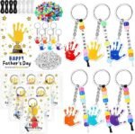 Father's Day Keychain Making Kit | 24 DIY Handprint Bead Crafts