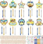 Father's Day Wind Chime Craft Kit | 30 Pack Wooden DIY Coloring Ornaments - Image 3