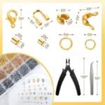 2425PCS Crimp Beads Jewelry Making Kit | Crimp Tubes Covers Wire Guards & Clasps - Image 4