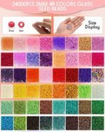24000PCS Bead Loom Kit for Adults | 48 Color Seed Beads Jewelry Making Set - Image 4
