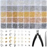 2425PCS Crimp Beads Jewelry Making Kit | Crimp Tubes Covers Wire Guards & Clasps