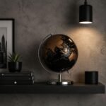 Modern Black Gold & Silver World Globe | Luxury Desk Decor | Minimalist Home Office Accessory | Executive Study Ornament | Elegant Globe - Image 9
