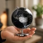 Modern Black Gold & Silver World Globe | Luxury Desk Decor | Minimalist Home Office Accessory | Executive Study Ornament | Elegant Globe - Image 6