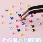 30000PCS Rhinestones for Crafts | 48 Colors Flatback Gems with Glue & Tweezers - Image 7