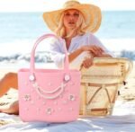 18PCS Pearl Flower & Bow Bag Charms for Beach Tote Bags | Decorative Bag Accessories - Image 3