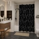 Black Marble Shower Curtain | Luxury Bathroom Decor | Modern Waterproof Bath Curtain | Spa Style Bathroom Drapes | Elegant  Shower Curtain - Image 10