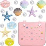 Ocean Starfish Shell Pearl Bag Charms for Beach Tote Bags Decorative Accessories