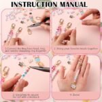 2823PCS Bead Keychain Making Kit | Flower Letter Beads DIY Bag Charm & Key Ring Set - Image 3