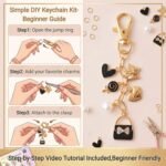 545PCS Keychain Making Kit with Bow Charms, Pearls & Chains | DIY Jewelry Craft Supplies - Image 4