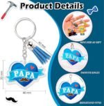 12PCS Father's Day Acrylic Keychains | "Dad Ever" Tassel Charms - Image 5