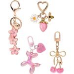 4PCS Cherry Bag Charms | Handbag Purse Keychain Accessories