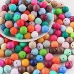 150PCS Mixed Color Silicone Beads | 15mm Round Beads for Keychains & DIY Crafts - Image 2