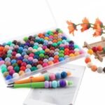 150PCS Mixed Color Silicone Beads | 15mm Round Beads for Keychains & DIY Crafts