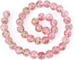 40PCS Gold Sand Lampwork Glass Beads | 10mm Pearl Pink Flower Beads for Jewelry Making - Image 7