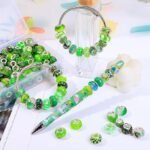 100PCS European Large Hole Charm Beads | Emerald Rhinestone Spacer Beads Set
