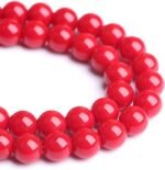 90PCS Red Glass Spacer Beads | 4mm Round Loose Beads for Jewelry Making - Image 4
