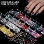 8 Box Nail Charms & Rhinestones Kit | Y2K Nail Gems with Multi Shape Flatback Crystals - Image 6