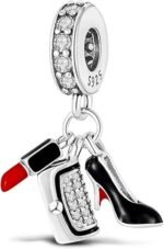 925 Sterling Silver Charms for Bracelets & Necklaces | Lipstick, Bag, Camera Dangle Pendants for Women - Image 2