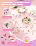 216PCS Enamel Charms for Jewelry Making | Gold & Silver Pendants with Jump Rings - Image 2