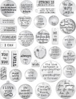 30PCS Motivational Inspirational Charms Bulk | Message Pendant Jewelry Making Supplies for DIY Bracelets & Necklaces