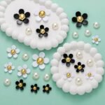 Flower Shoe Charms with Pearl Accents – White, Black, Pink, Yellow, Purple Floral PVC Decorations - Image 4