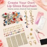 376PCS Lip Gloss Keychain Making Kit | DIY Charms with Jump Rings & Jewelry Supplies - Image 4