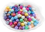 200PCS Glass Pearl Beads | 10mm Mixed Czech Satin Luster Faux Pearls