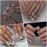 100PCS Gold Nail Charms: Bow, Cherry, Butterfly, Cross, Heart, Star, Flower Designs - Image 5