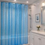 3D Cube Embossed Shower Curtain | Waterproof PEVA Liner with Magnetic Hem
