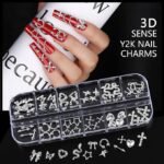 Silver Nail Charms Gems Set, Rhinestones, Pearls, Cross, Caviar Beads (6 Boxes) - Image 2