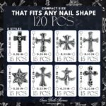 Silver Cross Nail Charms | 3D Acrylic Y2K Gothic Nail Art Embellishments - Image 2