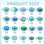 50PCS Blue European Large Hole Beads | Resin Rhinestone Spacer Beads for Jewelry Making - Image 2