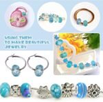 50PCS Blue European Large Hole Beads | Resin Rhinestone Spacer Beads for Jewelry Making - Image 5