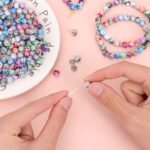 500PCS Acrylic Space Beads Kit | 8mm Ink Pattern Beads for Bracelet Making - Image 3