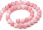 8mm Pink White Jade Gemstone Beads | Natural Stone Round Beads for Jewelry Making - Image 4
