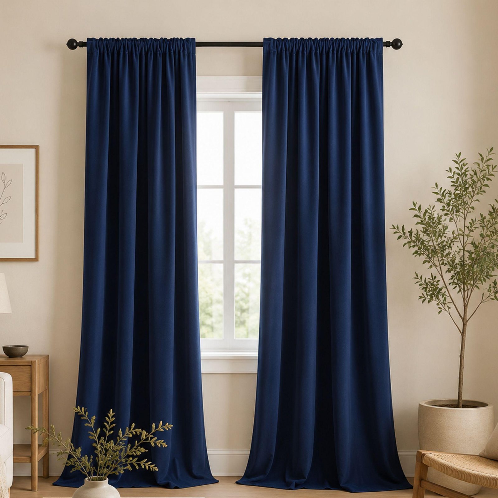 il_fullxfull.8146604635_hxw5.jpg Royal Blue Velvet Curtains | Custom Blackout Drapes | Luxury Window Panels | Living Room Curtain | Bedroom Decor - Image 1