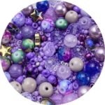 Light Purple Glass & Resin Beads Mix | Multi Size Spacer Beads for Jewelry Making