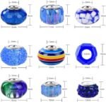 European Large Hole Beads | Purple Lake Blue Rhinestone Spacer Beads for Jewelry Making - Image 4