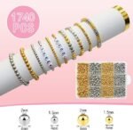 1740PCS Gold & Silver Spacer Beads | 4mm and 6mm Round Beads for Jewelry Making - Image 2