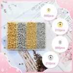 1740PCS Gold & Silver Spacer Beads | 4mm and 6mm Round Beads for Jewelry Making - Image 3