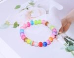 100PCS 8mm Striped Resin Beads | Clear Mixed Color Spacer Beads for Jewelry Making - Image 5