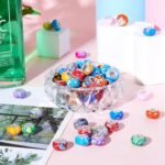 100PCS Watercolor European Large Hole Beads | Colorful Rondelle Charm Beads for Jewelry Making