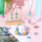 100PCS Watercolor European Large Hole Beads | Colorful Rondelle Charm Beads for Jewelry Making - Image 3
