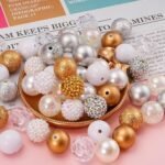 50PCS Chunky Bubblegum Rhinestone Beads | 20mm Silver Gold Beads for Jewelry Making - Image 6