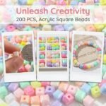 200PCS AB Color Cube Beads | 8mm Iridescent Acrylic Square Beads for Jewelry Making - Image 2