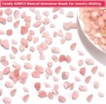 420PCS Pink Quartz Chip Stone Beads | Irregular Crystal Beads for Jewelry Making - Image 2